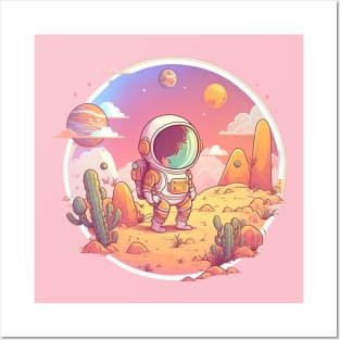 Cute Astronaut Cartoon Posters and Art